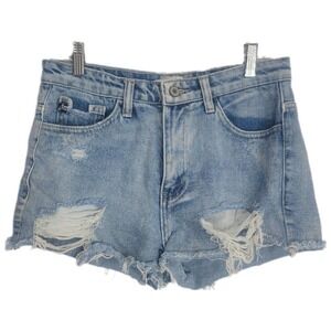 Euc KanCan Distressed Destroyed High-Rise Estilo Denim Shorts size Small